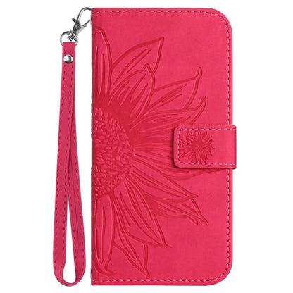 HT04 For Oppo A60 4G Case Sunflower Leather Wallet Phone Cover with Wrist Strap