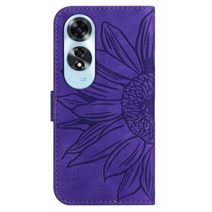 HT04 For Oppo A60 4G Case Sunflower Leather Wallet Phone Cover with Wrist Strap