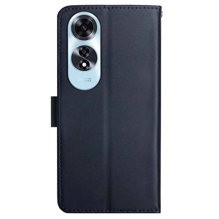 HT02 For Oppo A60 4G Case Nappa Textured Genuine Cow Leather+TPU Wallet Phone Cover