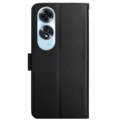HT02 For Oppo A60 4G Case Nappa Textured Genuine Cow Leather+TPU Wallet Phone Cover