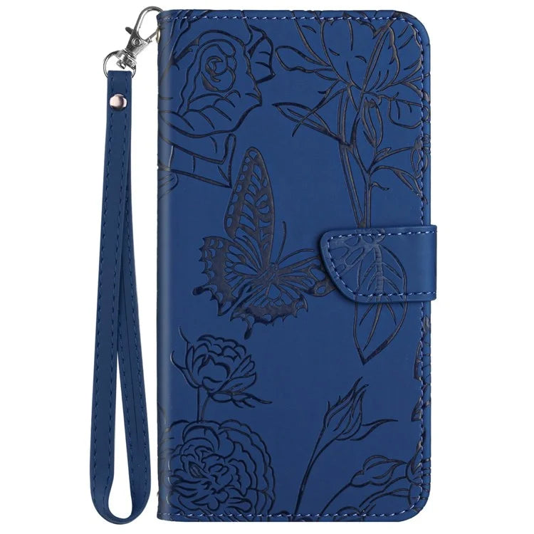 HT03 For Oppo A60 4G Case Butterfly Flower Leather Flip Phone Case with Hand Strap