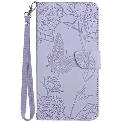 HT03 For Oppo A60 4G Case Butterfly Flower Leather Flip Phone Case with Hand Strap