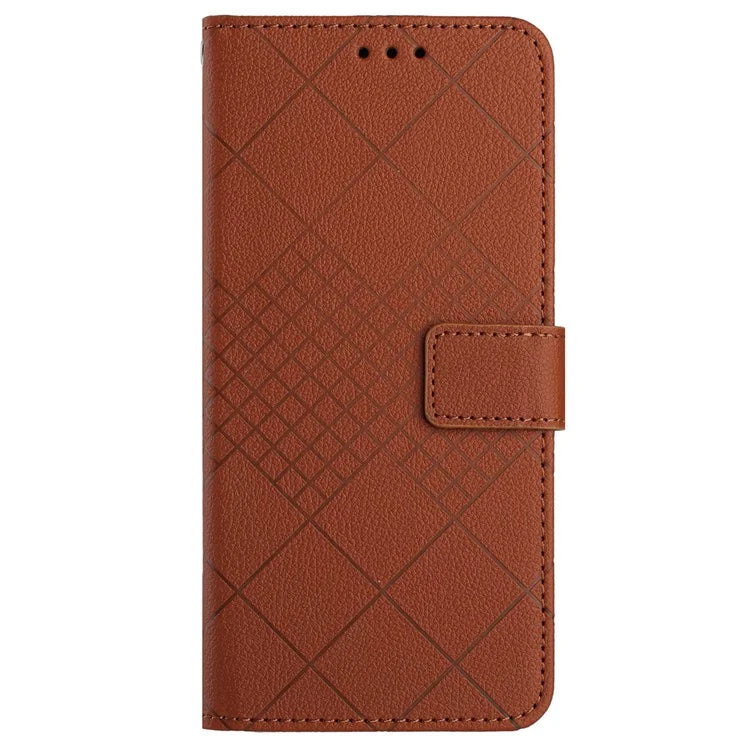 HT06 For Oppo A60 4G Case PU Leather Rhombus Pattern Stand Function Phone Cover