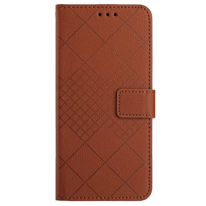 HT06 For Oppo A60 4G Case PU Leather Rhombus Pattern Stand Function Phone Cover