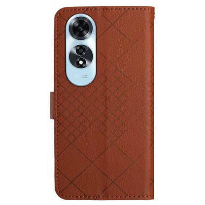 HT06 For Oppo A60 4G Case PU Leather Rhombus Pattern Stand Function Phone Cover