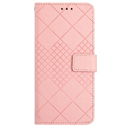 HT06 For Oppo A60 4G Case PU Leather Rhombus Pattern Stand Function Phone Cover