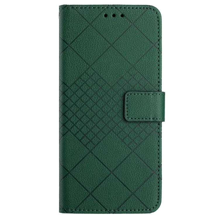 HT06 For Oppo A60 4G Case PU Leather Rhombus Pattern Stand Function Phone Cover