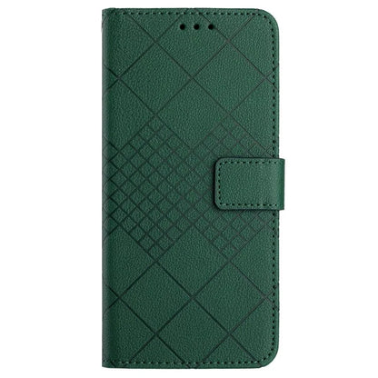 HT06 For Oppo A60 4G Case PU Leather Rhombus Pattern Stand Function Phone Cover