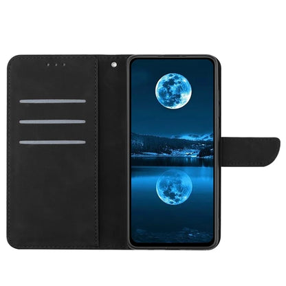 HT05 For Oppo A60 4G Case Leather Imprinted Lines Phone Cover with Card Holder