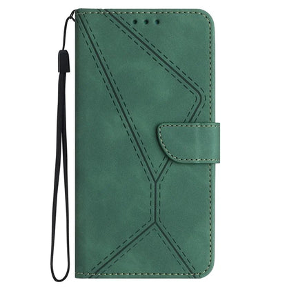 HT05 For Oppo A60 4G Case Leather Imprinted Lines Phone Cover with Card Holder