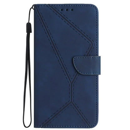 HT05 For Oppo A60 4G Case Leather Imprinted Lines Phone Cover with Card Holder