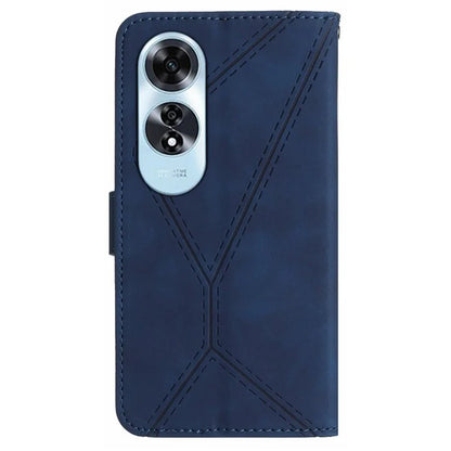 HT05 For Oppo A60 4G Case Leather Imprinted Lines Phone Cover with Card Holder