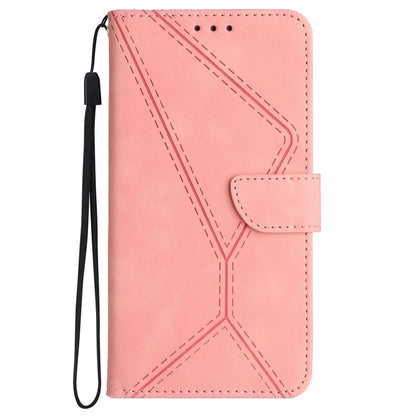 HT05 For Oppo A60 4G Case Leather Imprinted Lines Phone Cover with Card Holder