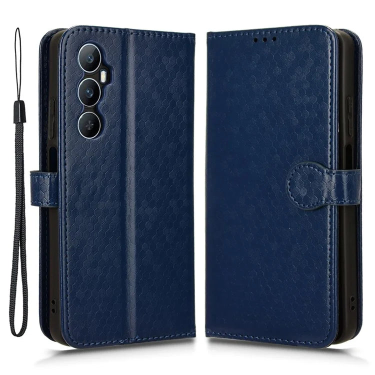For Realme C65 4G Magnetic Case Dots Imprinted Bump Proof Phone With Stand Cover