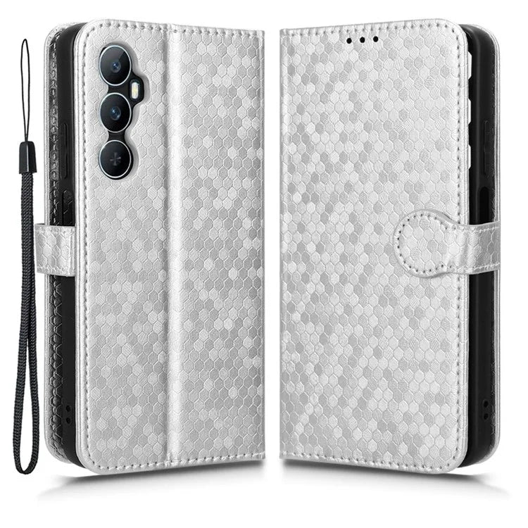 For Realme C65 4G Magnetic Case Dots Imprinted Bump Proof Phone With Stand Cover