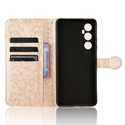 For Realme C65 4G Magnetic Case Dots Imprinted Bump Proof Phone With Stand Cover