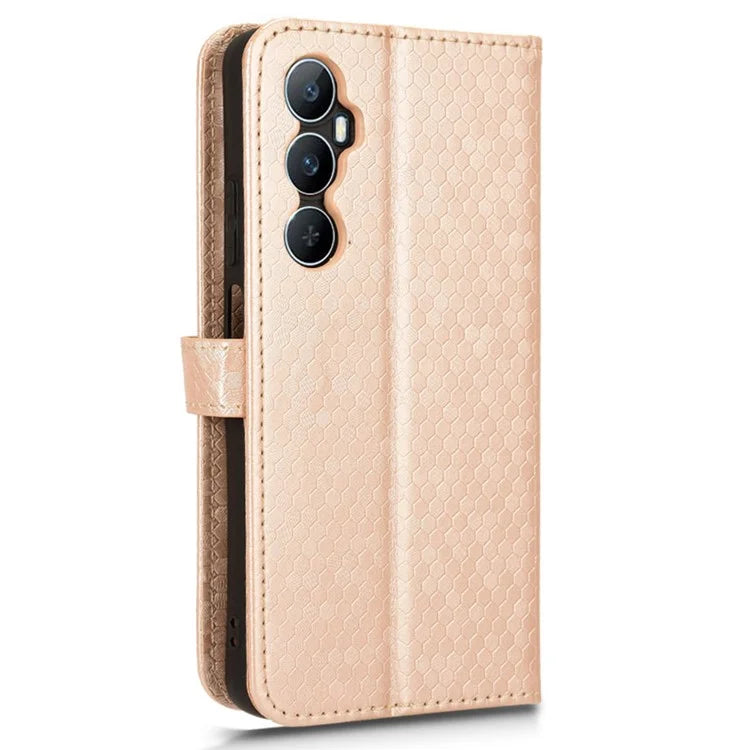 For Realme C65 4G Magnetic Case Dots Imprinted Bump Proof Phone With Stand Cover