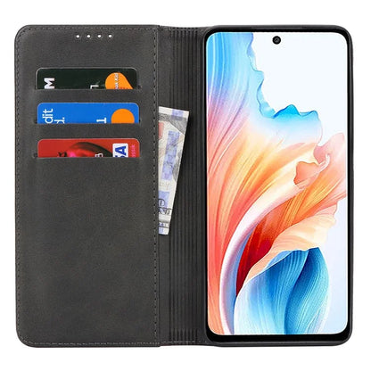 For Oppo A79 5G / A2 5G Case PU Leather Magnetic Closure Protective Phone Cover