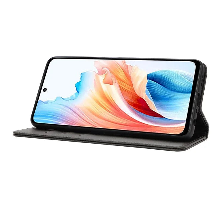 For Oppo A79 5G / A2 5G Case PU Leather Magnetic Closure Protective Phone Cover