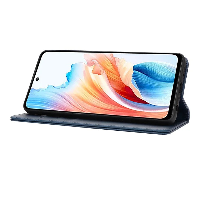 For Oppo A79 5G / A2 5G Case PU Leather Magnetic Closure Protective Phone Cover