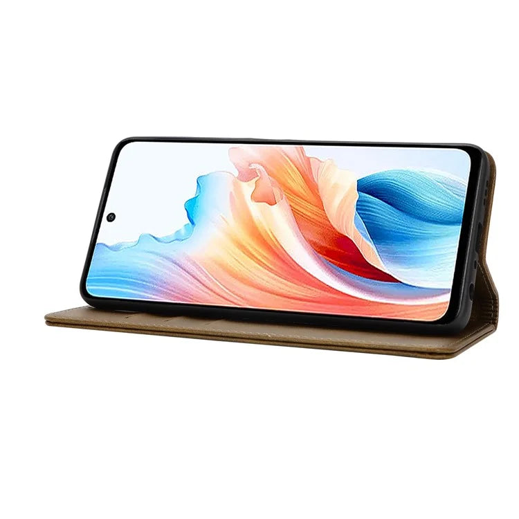 For Oppo A79 5G / A2 5G Case PU Leather Magnetic Closure Protective Phone Cover