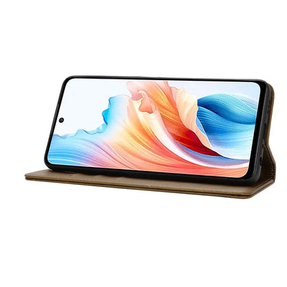 For Oppo A79 5G / A2 5G Case PU Leather Magnetic Closure Protective Phone Cover