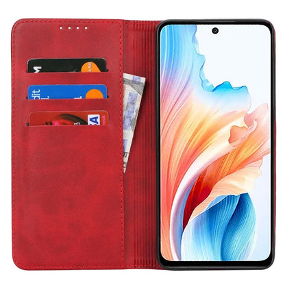 For Oppo A79 5G / A2 5G Case PU Leather Magnetic Closure Protective Phone Cover
