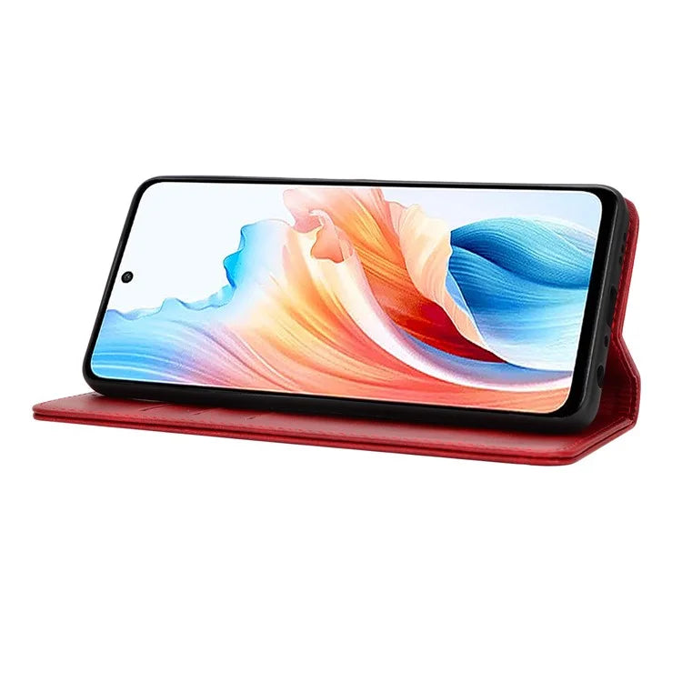 For Oppo A79 5G / A2 5G Case PU Leather Magnetic Closure Protective Phone Cover