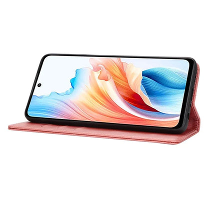 For Oppo A79 5G / A2 5G Case PU Leather Magnetic Closure Protective Phone Cover