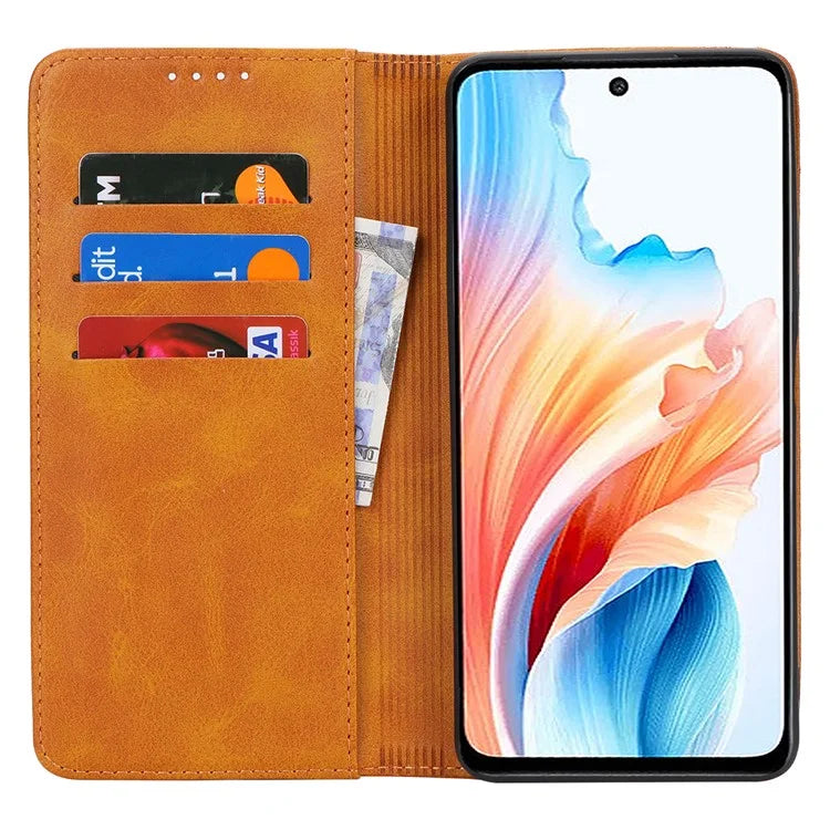 For Oppo A79 5G / A2 5G Case PU Leather Magnetic Closure Protective Phone Cover