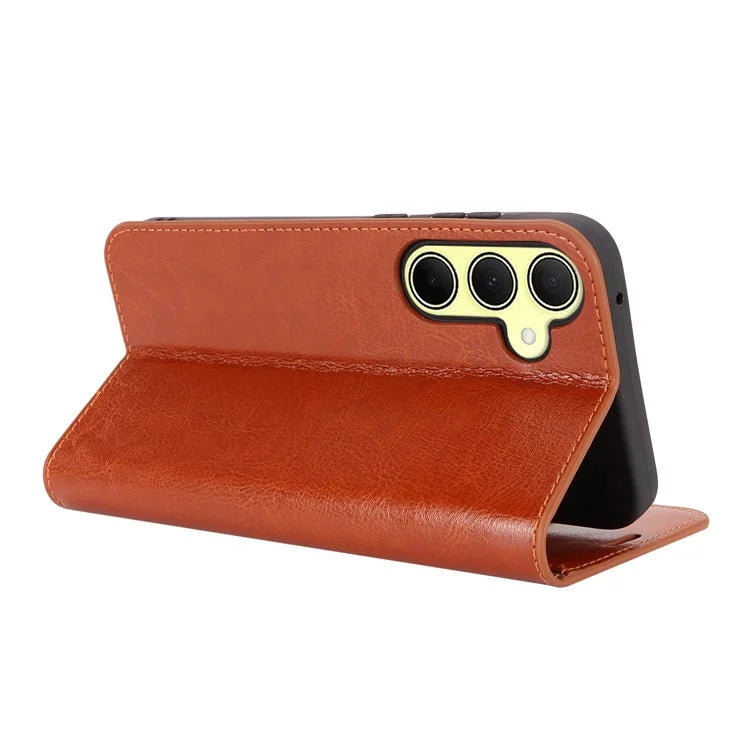 For Samsung Galaxy A35 5G Case Crazy Horse Texture Split Leather Stand Phone Cover