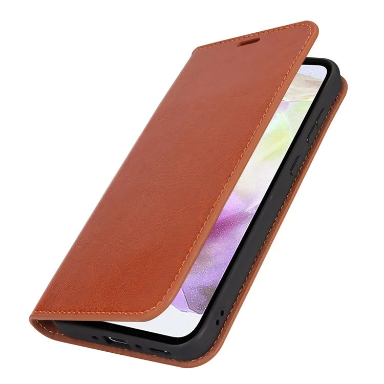 For Samsung Galaxy A35 5G Case Crazy Horse Texture Split Leather Stand Phone Cover