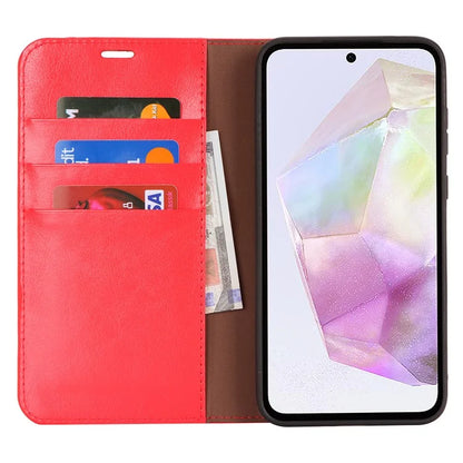 For Samsung Galaxy A35 5G Case Crazy Horse Texture Split Leather Stand Phone Cover