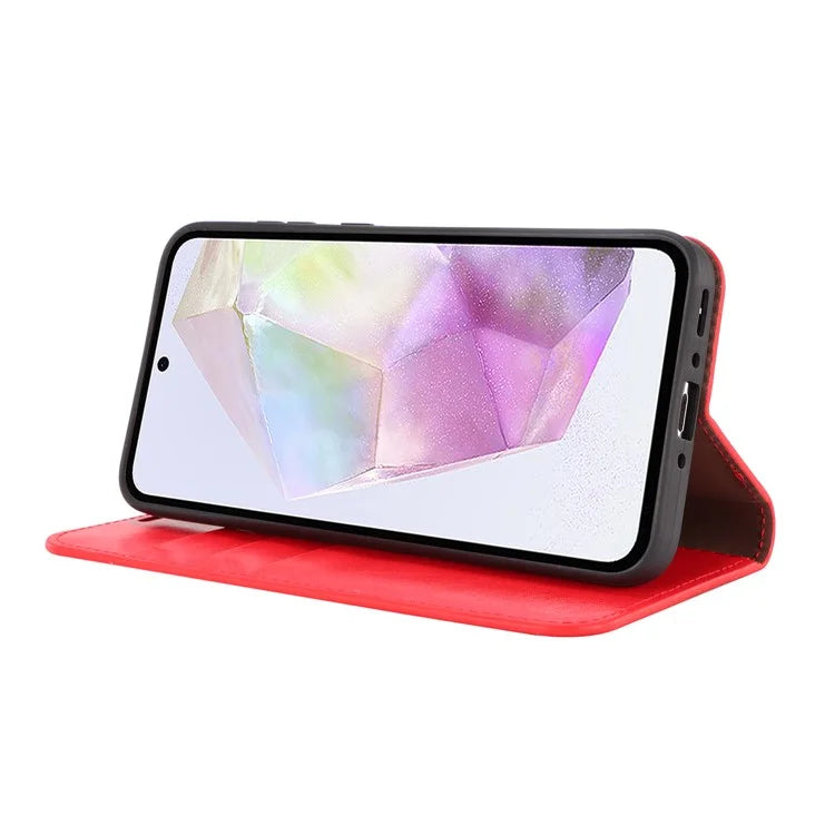 For Samsung Galaxy A35 5G Case Crazy Horse Texture Split Leather Stand Phone Cover