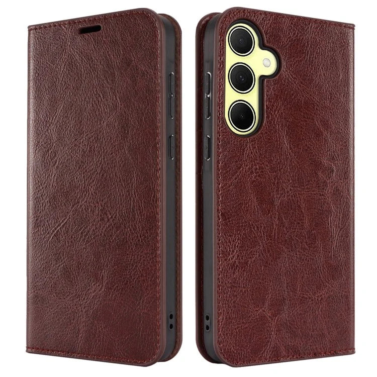 For Samsung Galaxy A35 5G Case Crazy Horse Texture Split Leather Stand Phone Cover