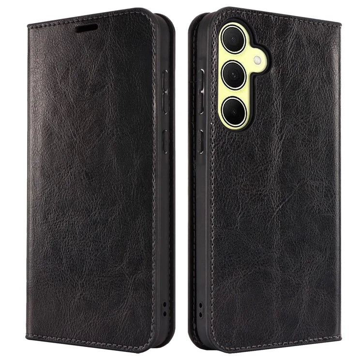 For Samsung Galaxy A35 5G Case Crazy Horse Texture Split Leather Stand Phone Cover