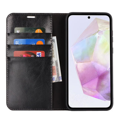 For Samsung Galaxy A35 5G Case Crazy Horse Texture Split Leather Stand Phone Cover