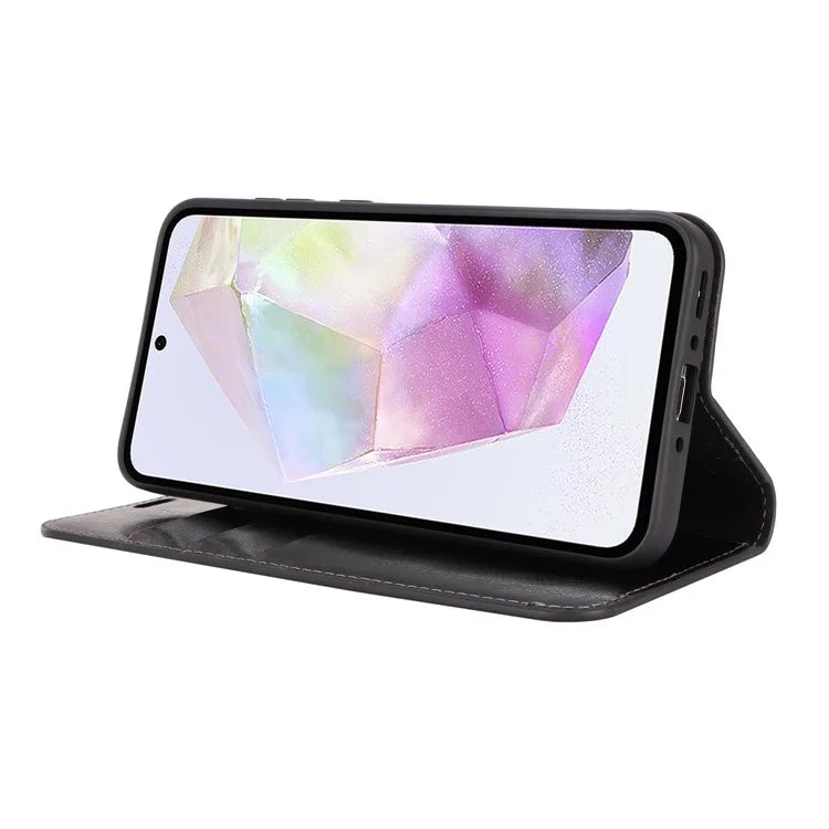 For Samsung Galaxy A35 5G Case Crazy Horse Texture Split Leather Stand Phone Cover