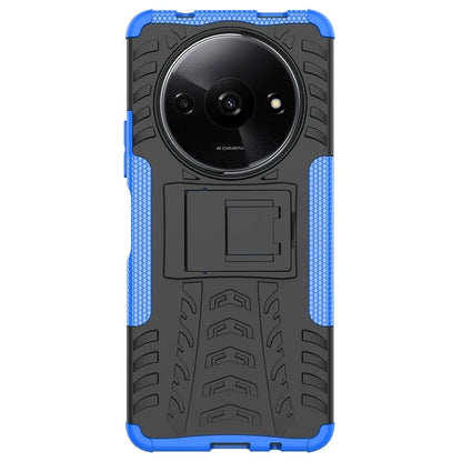 For Xiaomi Redmi A3 / Poco C61 4G Kickstand Case PC+TPU Tyre Pattern Slim Phone Cover