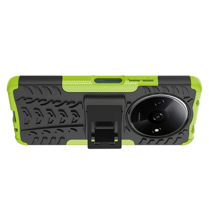 For Xiaomi Redmi A3 / Poco C61 4G Kickstand Case PC+TPU Tyre Pattern Slim Phone Cover