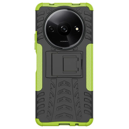 For Xiaomi Redmi A3 / Poco C61 4G Kickstand Case PC+TPU Tyre Pattern Slim Phone Cover