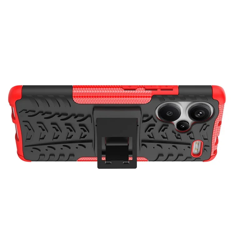 For Xiaomi Redmi Note 13 Pro+ 5G Case Tyre Pattern Design PC+TPU Phone Cover with Kickstand