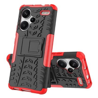 For Xiaomi Redmi Note 13 Pro+ 5G Case Tyre Pattern Design PC+TPU Phone Cover with Kickstand