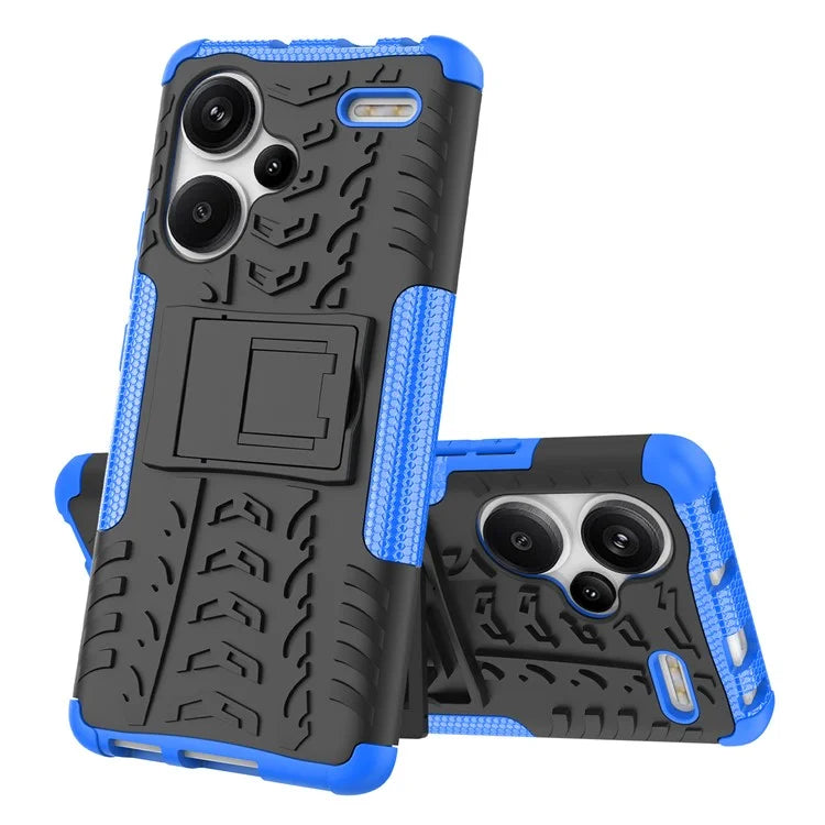For Xiaomi Redmi Note 13 Pro+ 5G Case Tyre Pattern Design PC+TPU Phone Cover with Kickstand
