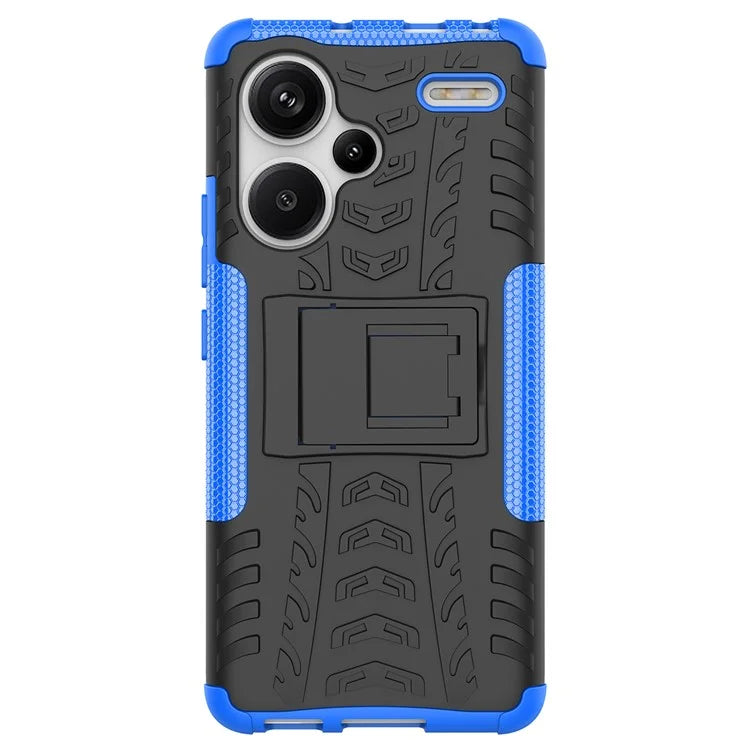 For Xiaomi Redmi Note 13 Pro+ 5G Case Tyre Pattern Design PC+TPU Phone Cover with Kickstand
