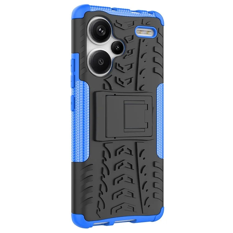 For Xiaomi Redmi Note 13 Pro+ 5G Case Tyre Pattern Design PC+TPU Phone Cover with Kickstand