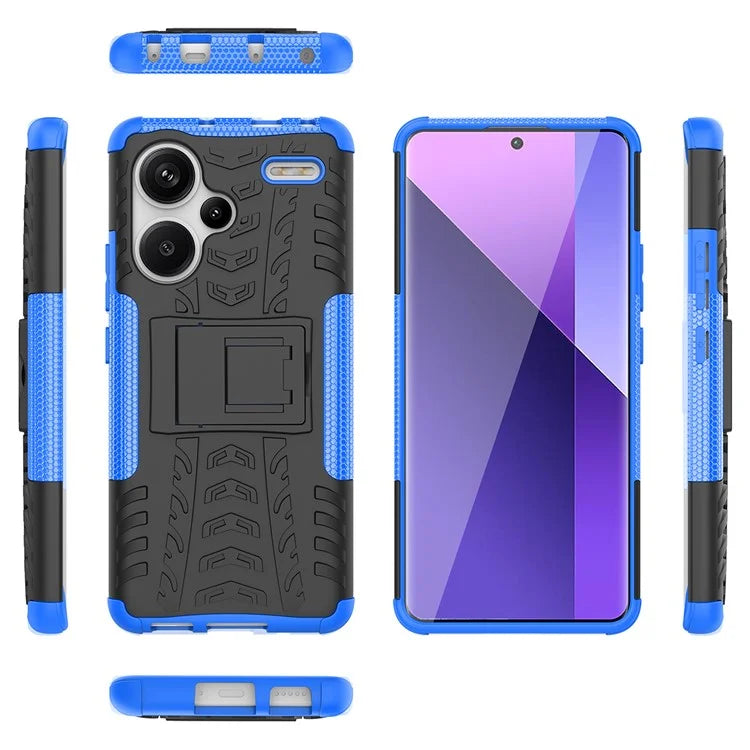 For Xiaomi Redmi Note 13 Pro+ 5G Case Tyre Pattern Design PC+TPU Phone Cover with Kickstand