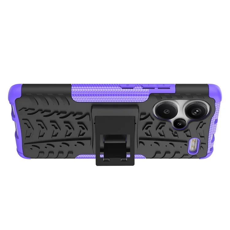 For Xiaomi Redmi Note 13 Pro+ 5G Case Tyre Pattern Design PC+TPU Phone Cover with Kickstand