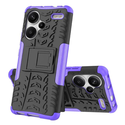 For Xiaomi Redmi Note 13 Pro+ 5G Case Tyre Pattern Design PC+TPU Phone Cover with Kickstand