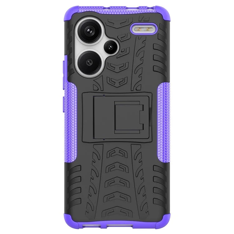 For Xiaomi Redmi Note 13 Pro+ 5G Case Tyre Pattern Design PC+TPU Phone Cover with Kickstand